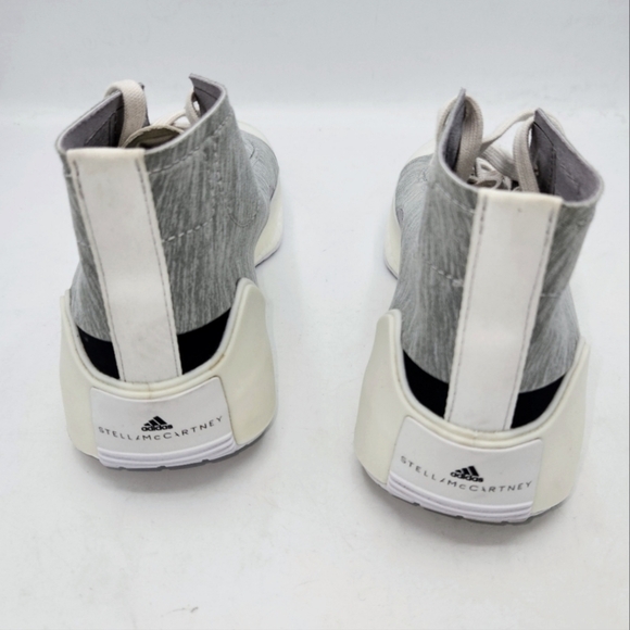 ADIDAS BY STELLA MCCARTNEY TREINO MID-CUT SHOES IN HEATHERED GREY WHITE SIZE 6.5 - Picture 4 of 16